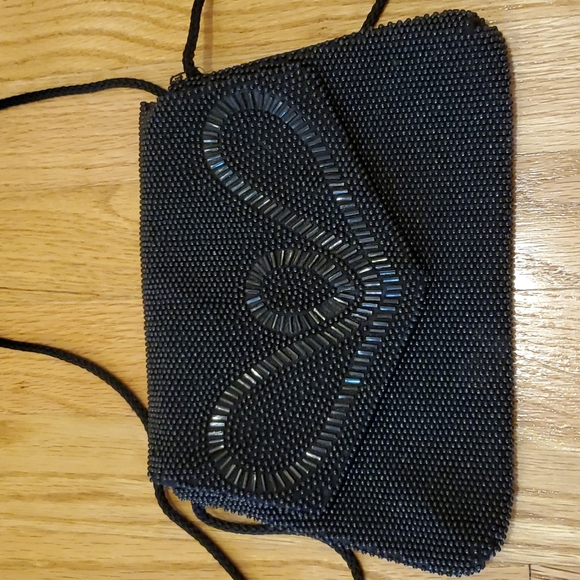 Vintage Black Beaded Purse - Picture 4 of 9